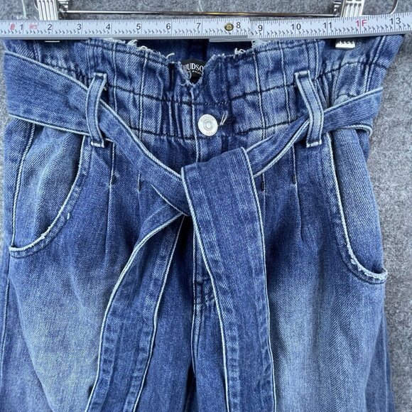 Hudson Jeans Womens 24 Wide Leg Paper Bag Belted Baggy Denim Trouser Dancehall - Picture 5 of 10